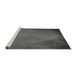 Sideview of Machine Washable Transitional Gray Rug, wshpat475gry