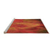 Sideview of Machine Washable Transitional Neon Orange Rug, wshpat475org