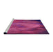 Sideview of Machine Washable Transitional Neon Pink Rug, wshpat475pur