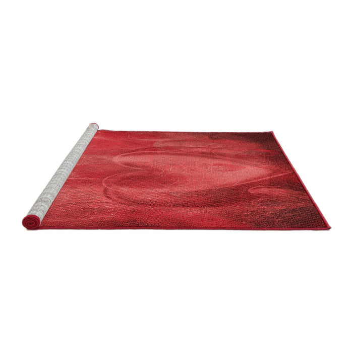 Sideview of Machine Washable Transitional Red Rug, wshpat475rd