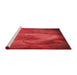 Sideview of Machine Washable Transitional Red Rug, wshpat475rd