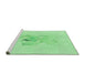 Sideview of Machine Washable Transitional Green Rug, wshpat476grn