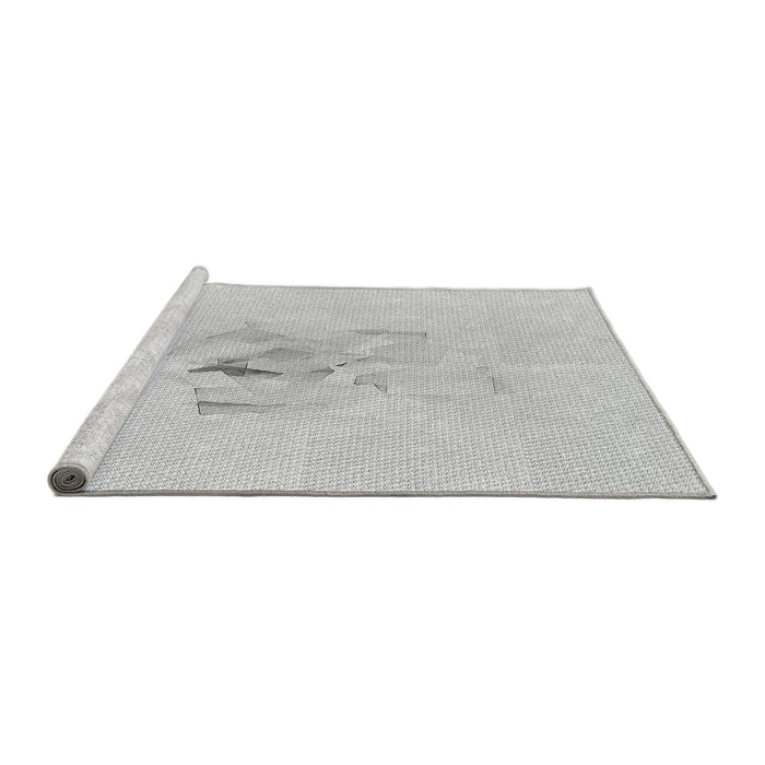 Sideview of Machine Washable Transitional Platinum Gray Rug, wshpat476gry