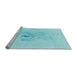 Sideview of Machine Washable Transitional Diamond Blue Rug, wshpat476lblu