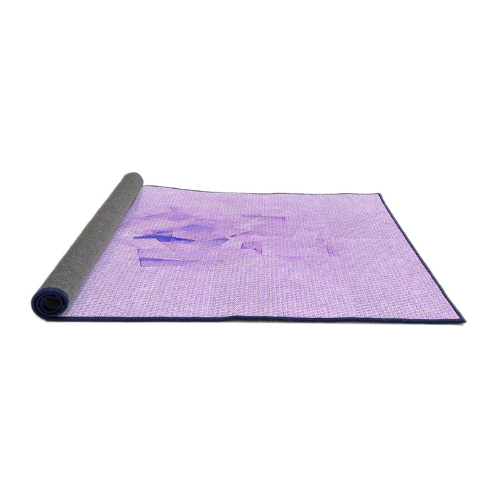 Thickness of Patterned Violet Purple Rug, pat476pur