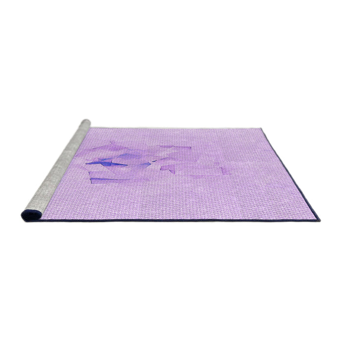 Sideview of Machine Washable Transitional Violet Purple Rug, wshpat476pur