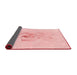 Thickness of Patterned Pastel Red Pink Rug, pat476rd