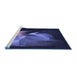 Sideview of Machine Washable Transitional Night Blue Rug, wshpat477blu