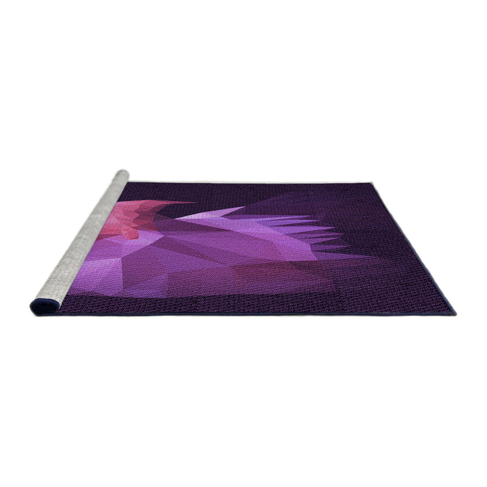 Sideview of Machine Washable Transitional Dark Orchid Purple Rug, wshpat477pur