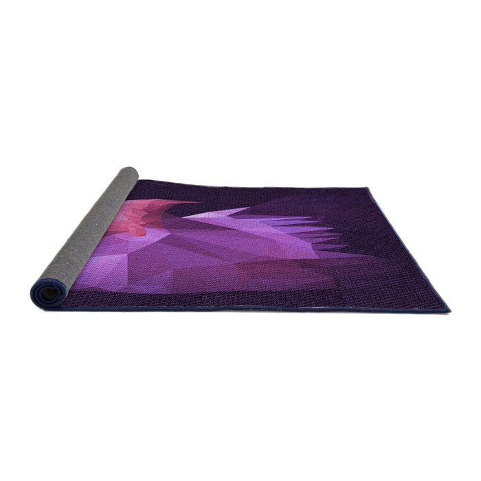 Thickness of Patterned Dark Orchid Purple Rug, pat477pur