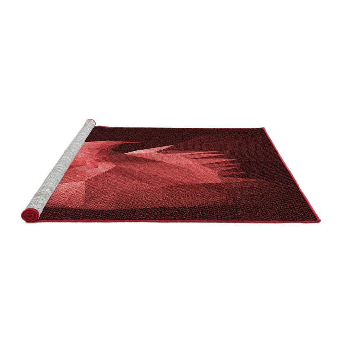 Sideview of Machine Washable Transitional Fire Brick Red Rug, wshpat477rd