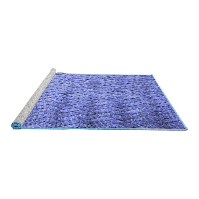 Sideview of Machine Washable Transitional Sky Blue Rug, wshpat478blu