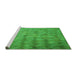 Sideview of Machine Washable Transitional Neon Green Rug, wshpat478grn