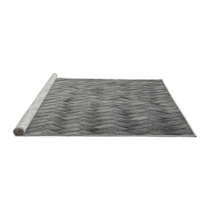 Sideview of Machine Washable Transitional Ash Gray Rug, wshpat478gry