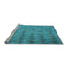 Sideview of Machine Washable Transitional Dark Cyan Green Rug, wshpat478lblu