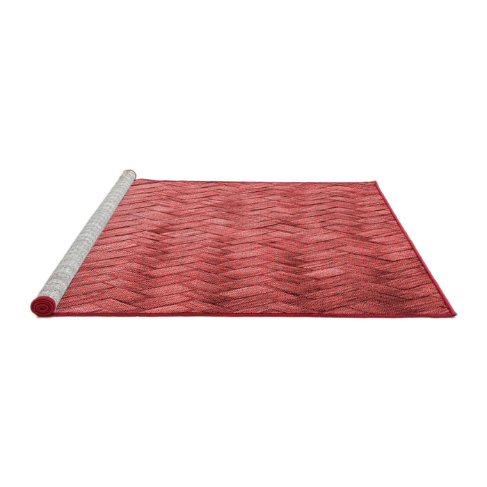 Sideview of Machine Washable Transitional Red Rug, wshpat478rd