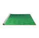 Sideview of Machine Washable Transitional Neon Green Rug, wshpat479grn