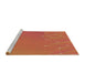 Sideview of Machine Washable Transitional Neon Orange Rug, wshpat480brn