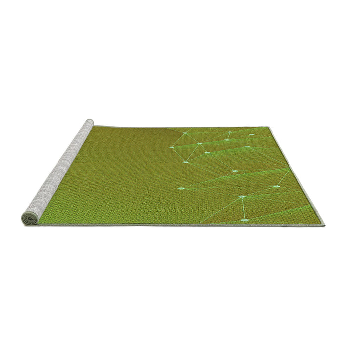 Sideview of Machine Washable Transitional Pistachio Green Rug, wshpat480grn