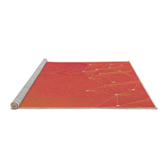 Sideview of Machine Washable Transitional Orange Red Orange Rug, wshpat480org