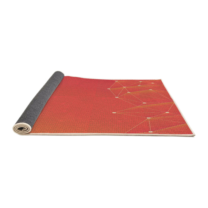 Thickness of Patterned Orange Red Orange Rug, pat480org