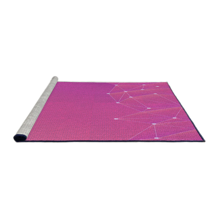 Sideview of Machine Washable Transitional Deep Pink Rug, wshpat480pur