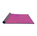 Thickness of Patterned Deep Pink Rug, pat480pur