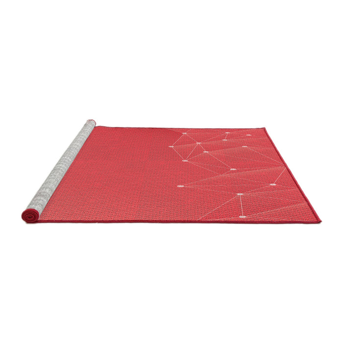 Sideview of Machine Washable Transitional Red Rug, wshpat480rd