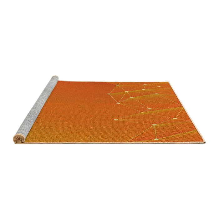 Sideview of Machine Washable Transitional Neon Orange Rug, wshpat480yw