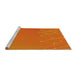 Sideview of Machine Washable Transitional Neon Orange Rug, wshpat480yw