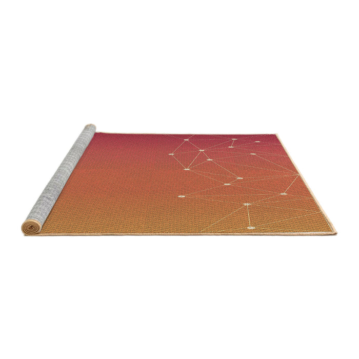 Sideview of Machine Washable Transitional Orange Rug, wshpat481brn