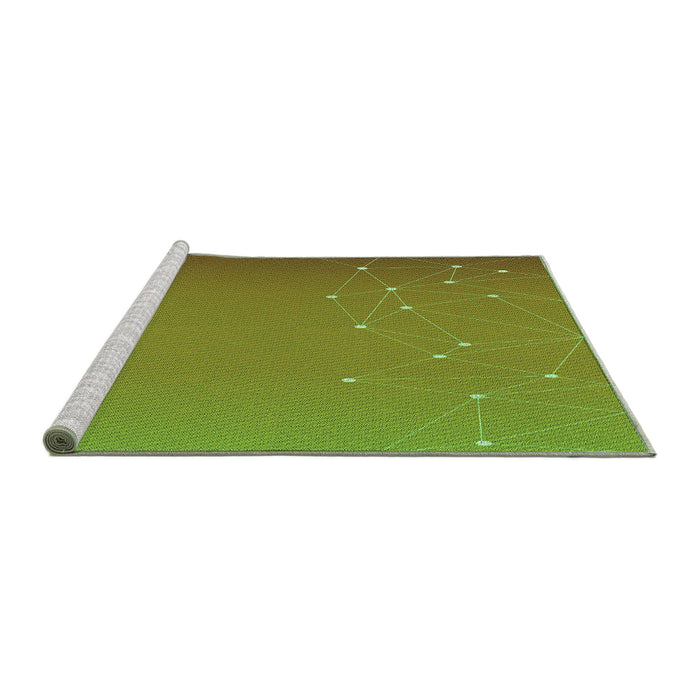 Sideview of Machine Washable Transitional Pistachio Green Rug, wshpat481grn