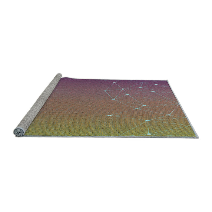 Sideview of Machine Washable Transitional Raspberry Purple Rug, wshpat481lblu