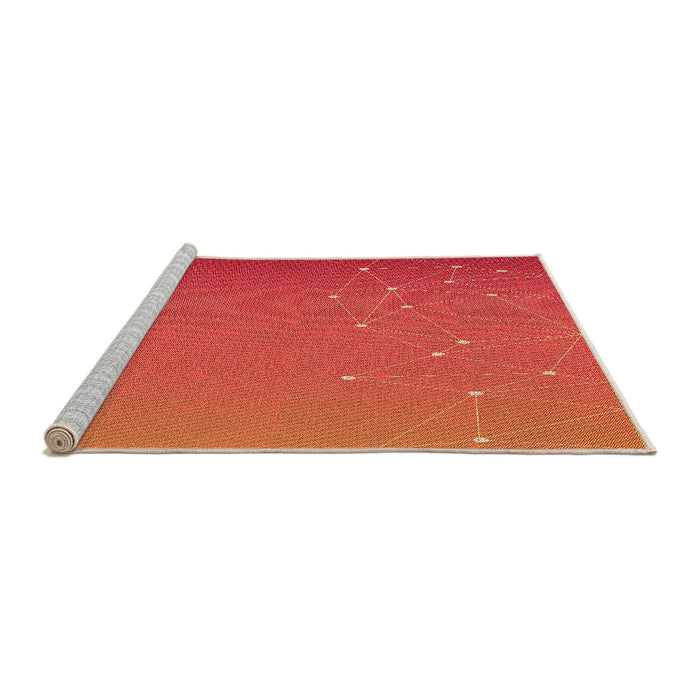 Sideview of Machine Washable Transitional Bright Orange Rug, wshpat481org