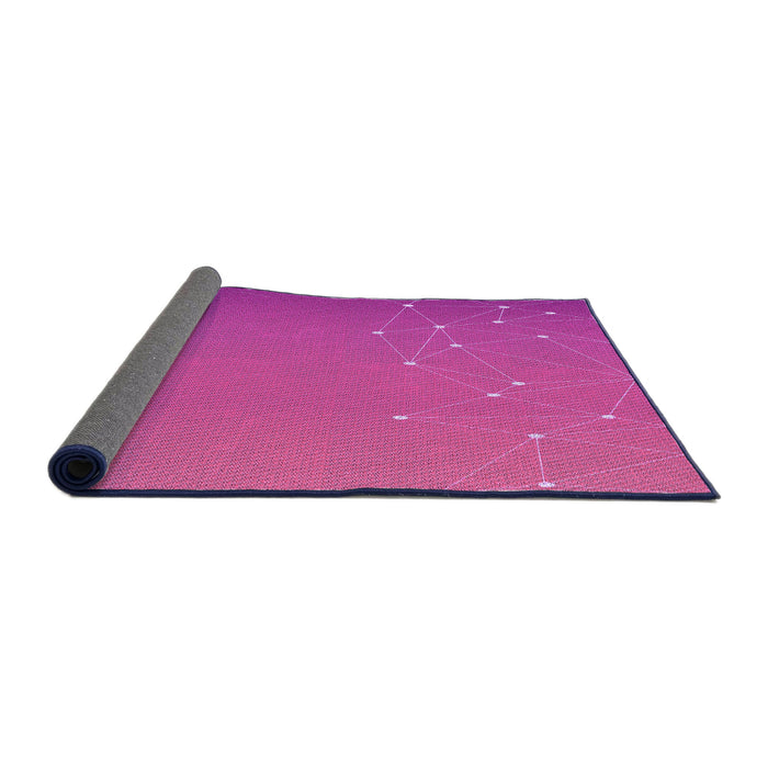 Thickness of Patterned Deep Pink Rug, pat481pur