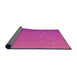 Thickness of Patterned Deep Pink Rug, pat481pur