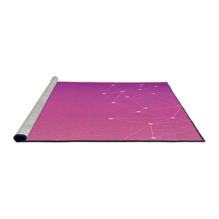 Sideview of Machine Washable Transitional Deep Pink Rug, wshpat481pur