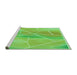 Sideview of Machine Washable Transitional Emerald Green Rug, wshpat482grn