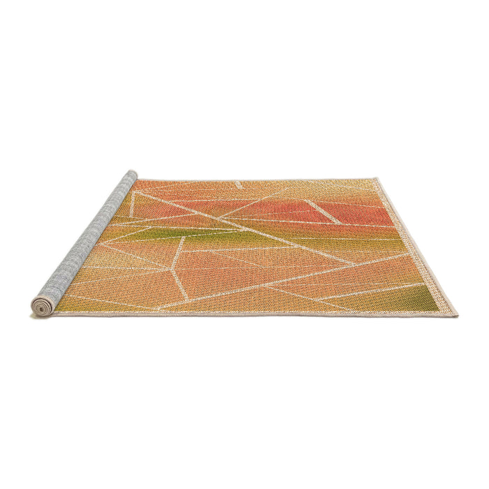 Sideview of Machine Washable Transitional Yellow Orange Rug, wshpat482org