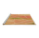 Sideview of Machine Washable Transitional Yellow Orange Rug, wshpat482org