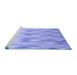 Sideview of Machine Washable Transitional Light Slate Blue Rug, wshpat483blu