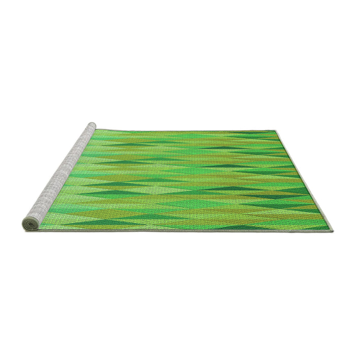 Sideview of Machine Washable Transitional Emerald Green Rug, wshpat483grn