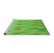 Sideview of Machine Washable Transitional Emerald Green Rug, wshpat483grn