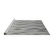 Sideview of Machine Washable Transitional Platinum Silver Gray Rug, wshpat483gry