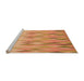 Sideview of Machine Washable Transitional Yellow Orange Rug, wshpat483org