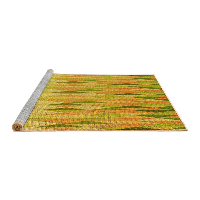 Sideview of Machine Washable Transitional Gold Yellow Rug, wshpat483yw