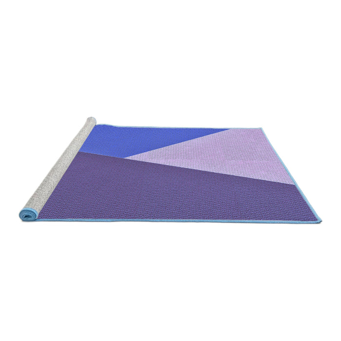 Sideview of Machine Washable Transitional Amethyst Purple Rug, wshpat484blu