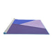 Sideview of Machine Washable Transitional Amethyst Purple Rug, wshpat484blu