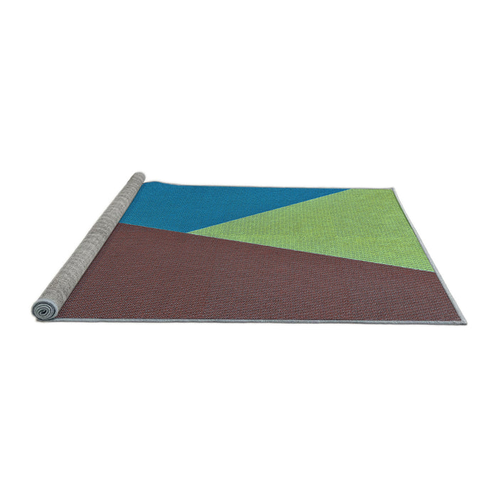 Sideview of Machine Washable Transitional Mint Green Rug, wshpat484lblu
