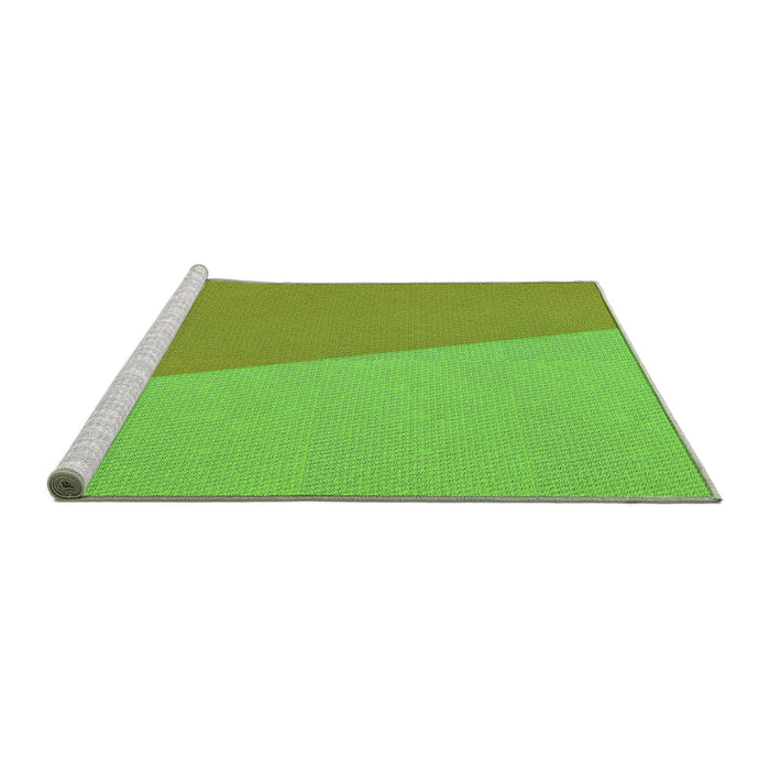 Sideview of Machine Washable Transitional Bright Green Rug, wshpat485grn